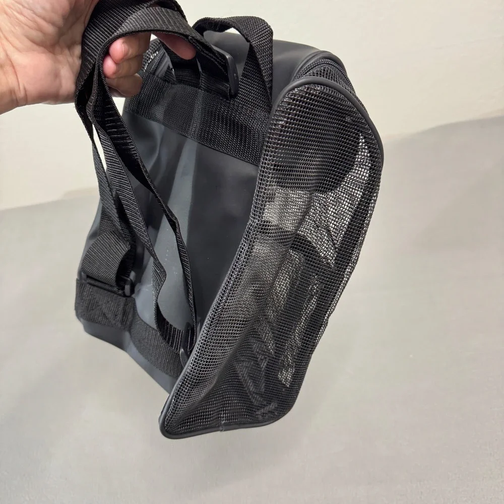 Guess Backpack Womens Medium Black Mesh Sporty Streetwear Utility Bag